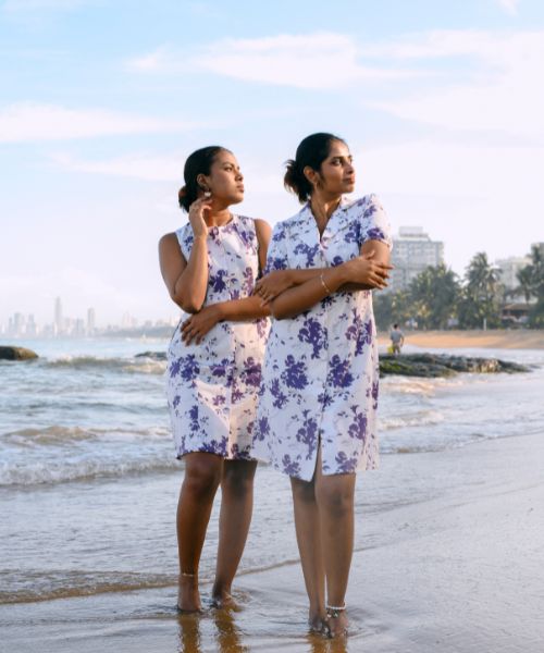 Violet Muse - Purple Floral Dress - Nivana