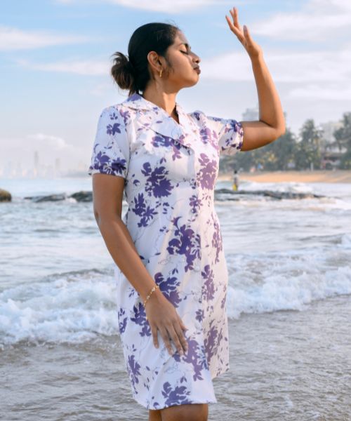 Violet Muse - Purple Floral Dress - Nivana - Image 2