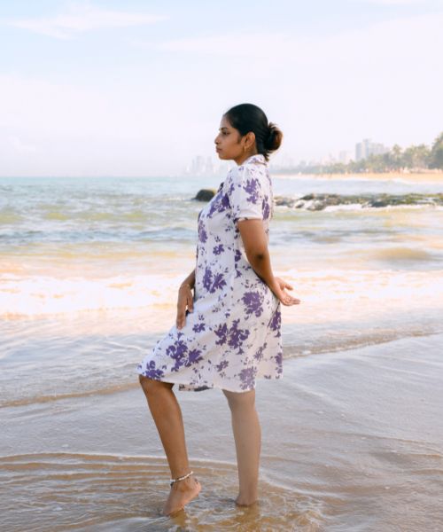 Violet Muse - Purple Floral Dress - Nivana - Image 6