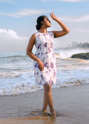 Lavender Bloom - Purple Sleeveless Dress - Nivana