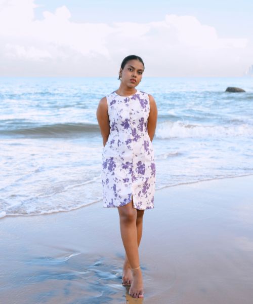 Lavender Bloom - Purple Sleeveless Dress - Nivana - Image 3