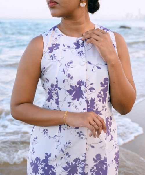 Lavender Bloom - Purple Sleeveless Dress - Nivana - Image 4